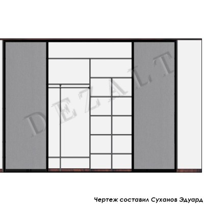 Схема шкафа-купе в прихожую 4 двери