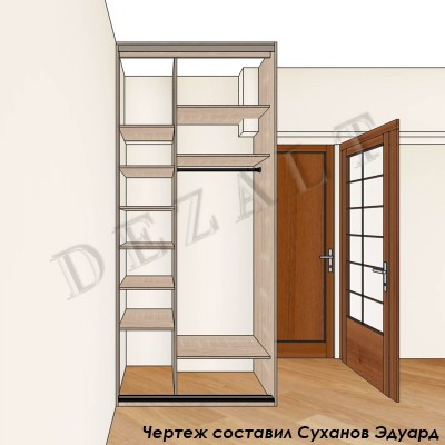 Чертеж маленького шкафа-купе