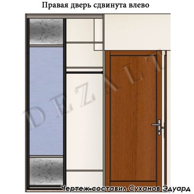 Чертеж маленького шкафа-купе