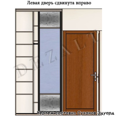 Чертеж маленького шкафа-купе