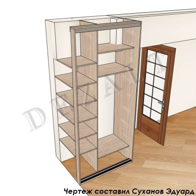 Чертеж маленького шкафа-купе