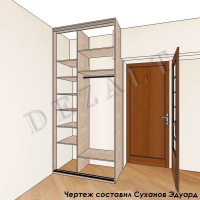 Чертеж маленького шкафа-купе