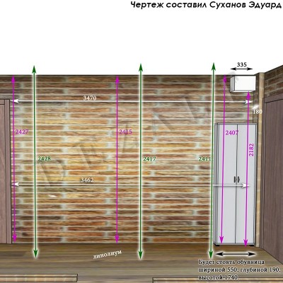 Схема распашного шкафа в прихожую
