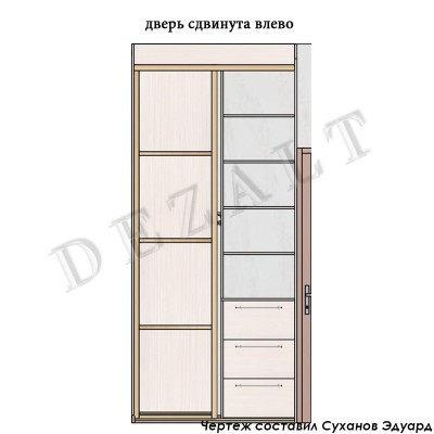 Схема двухстворчатого шкафа-купе