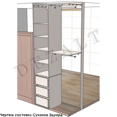 Схема двухстворчатого шкафа-купе