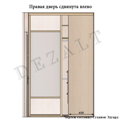 Чертеж гардеробной комнаты с подсветкой