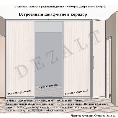 Шкаф-купе с многочисленными полками