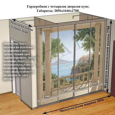Чертеж большой гардеробной