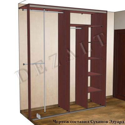 Схема двухстворчатого шкафа-купе