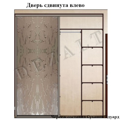 Схема двухстворчатого шкафа-купе