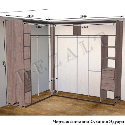 Угловой шкаф-купе