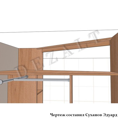 Чертеж углового распашного шкафа