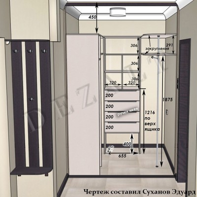 Чертеж гардеробной