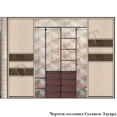 Схема шкафа-купе 4 двери