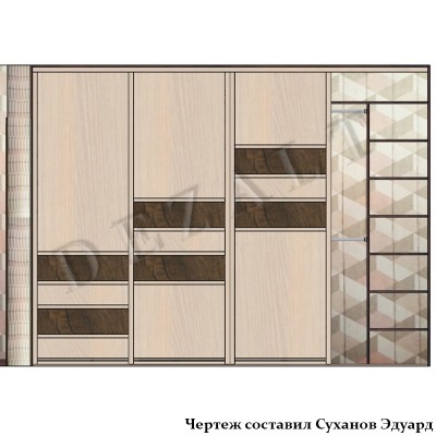 Схема шкафа-купе 4 двери