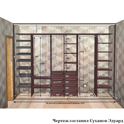 Схема шкафа-купе 4 двери