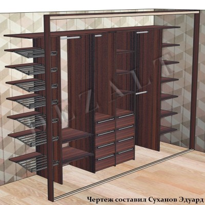 Схема шкафа-купе 4 двери