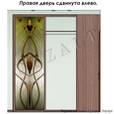 Шкаф-купе угловой заливной фасад