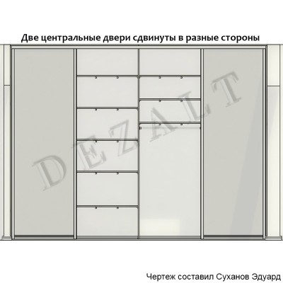 Чертежи встроенного шкафа-купе в коридор