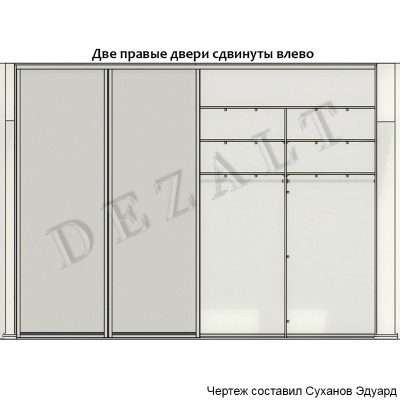 Чертежи встроенного шкафа-купе в коридор