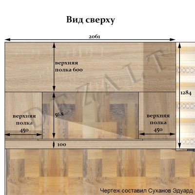 Схема гардеробной комнаты в спальню