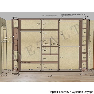 Шкаф-купе со скошенными углами
