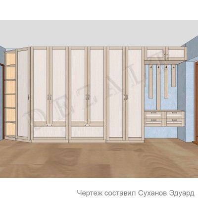 Чертежи распашных шкафов в прихожую
