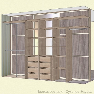 Чертежи шкафа-купе 3 двери