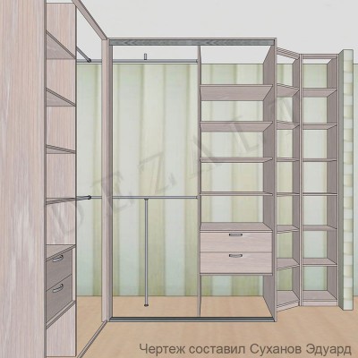 Угловой шкаф-купе, чертежи