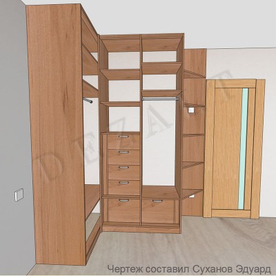 Схема углового распашного шкафа