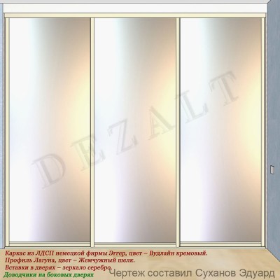Встроенный шкаф-купе 3 двери