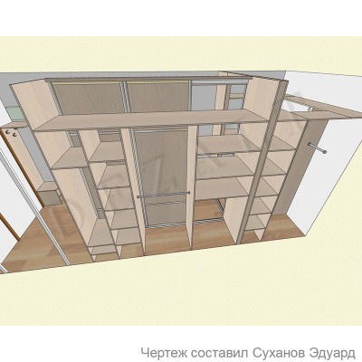 Гардеробная и шкаф-купе совместно
