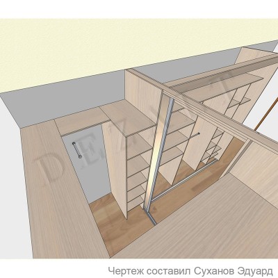 Гардеробная и шкаф-купе совместно