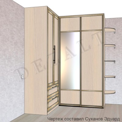 Угловой шкаф комбинированный 
