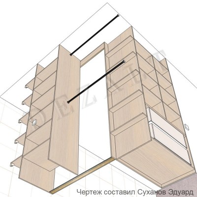 Угловой шкаф комбинированный 