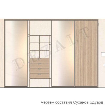 Схема встроенного шкафа-купе