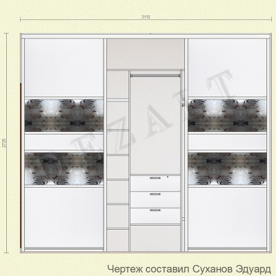 Шкаф-купе встроенный 3 двери