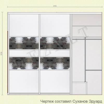 Шкаф-купе встроенный 3 двери