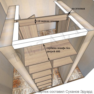 Шкаф распашной с зеркальными дверьми