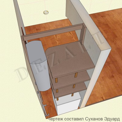 Распашной хозяйственный шкаф
