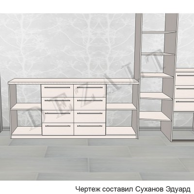 Шкаф-купе углом и тумба