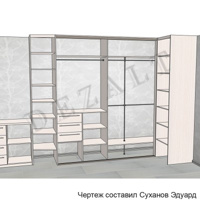 Шкаф-купе углом и тумба