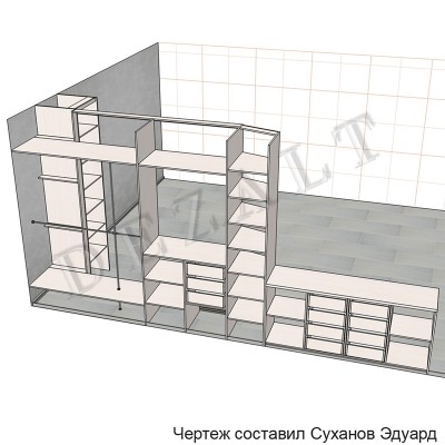 Шкаф-купе углом и тумба