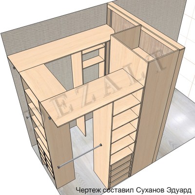 Схемы встроенной гардеробной