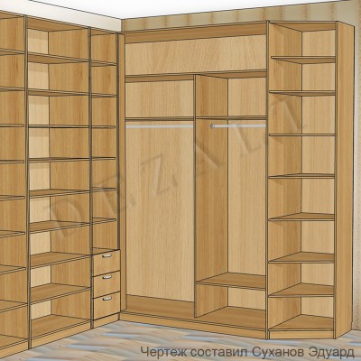 Угловой шкаф комбинированный