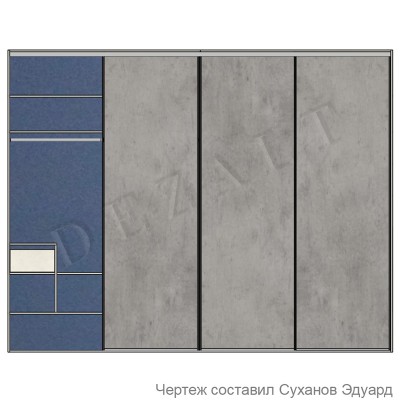 Чертежи шкафа-купе 4 двери