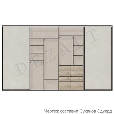 Чертежи шкафа-купе 4 двери