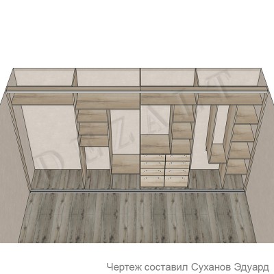 Чертежи шкафа-купе 4 двери