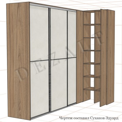 Чертежи углового шкафа-купе