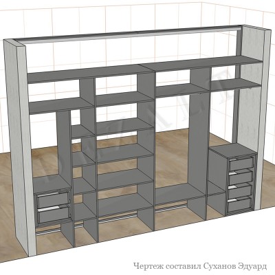 Шкаф-купе встроенный 4 двери